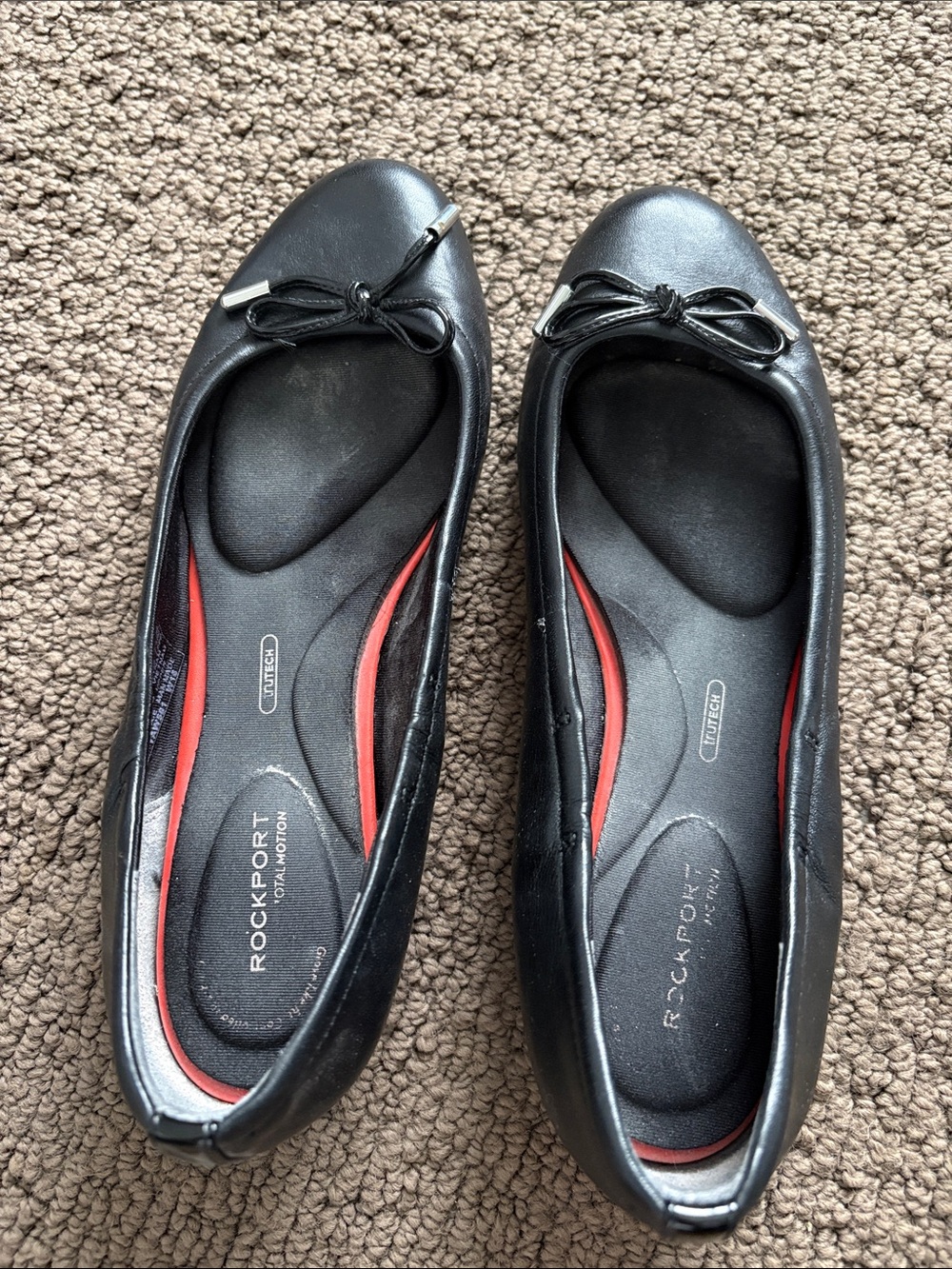 Rockport Black Ballet Flats with Accent Bow